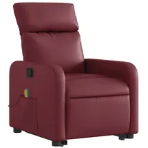 vidaXL Massagesessel mit Aufstehhilfe Kunstleder 89,5 x 95,5 x 0 cm Weinrot