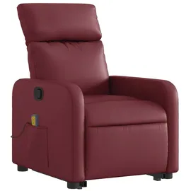 vidaXL Massagesessel mit Aufstehhilfe Kunstleder 89,5 x 95,5 x 0 cm Weinrot