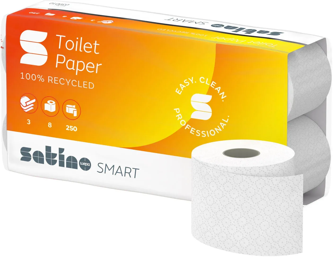 Smart Toilettenpapier 3-lagig recycling System MT1, 64 Rollen je 250 Blatt