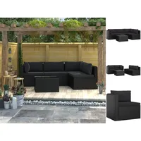 vidaXL Garten-Lounge-Set 5-tlg. schwarz 46554