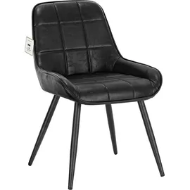 Woltu Esszimmerstuhl Kunstleder schwarz 4er Set