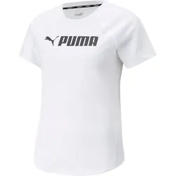PUMA Damen Shirt Puma Fit Logo Tee, PUMA WHITE, XS