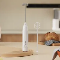 2-in-1 Usb-aufladbarer Milchaufschäumer Und Elektrischer Schneebesen (1 Stück), Mit 2 Aufsätzen: Elektrischer Schneebesen Und Elektrischer Rühraufsatz.