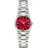 BULOVA Super Seville Silberfarben/Rot Quarz 3 bar 96L354
