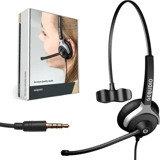 GEQUDIO Headset 1-Ohr mit 3,5mm Klinke