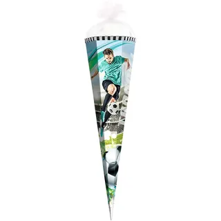 ROTH Geschenk-Schultüte klein Fußball-Star 50 cm - 6-eckig Tüllverschluss - Zuckertüte