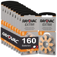 160 Hörgerätebatterien Rayovac Extra Typ 13 20x8 Stück