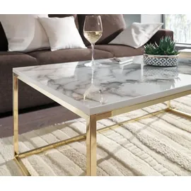 FineBuy Allie Weiß/Gold MDF 100 x 60 x 40 cm