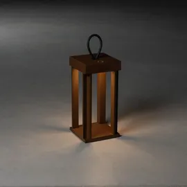 Konstsmide LED Laterne Aluminium 15 cm x 15 cm x 42 cm rostfarben 2 Lichtfarben 3 Lichtmodi