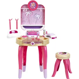 Theo Klein Barbie - Schönheitsstudio Happy Vibes | Beautystudio mit drehbarem Spiegel und Licht | Schminktisch mit Zubehör | Spielzeug für Kinder ab 3 Jahren