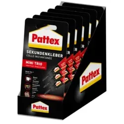 PATTEX Sekundenkleber Pattex 3x1g HENKEL 9H PSMT3 Mini-Trio