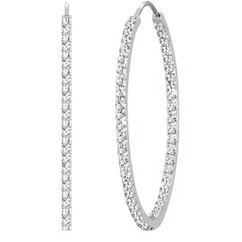 Elli Creolen PREMIUM Weiß 925 Sterling Silber