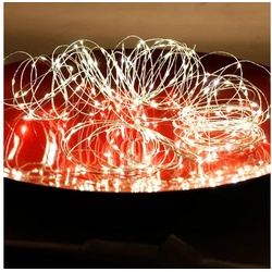 BURI Lichterkette LED-Drahtlichterkette mit Timer 40m 400 Micro-LEDs Warmweiß Lichterket weiß