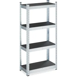 Relaxdays Schwerlastregal Stahl 120 x 60 x 30 cm schwarz/Silber