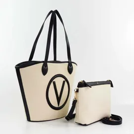 Valentino Covent Shopper Baumwolle Naturale/Nero