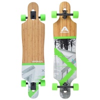 Apollo Longboard Twin Tip DT Longboard 40", aus Holz mehrlagig verleimt für Idealen Flex & Stabilität grün