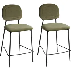 Set mit 2 Barstühlen DUETTE Samtstoff Olivgrün