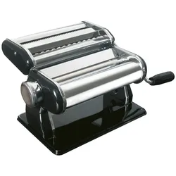 Nudelmaschine GEFU "PASTA PERFETTA NERO", silber (silberfarben, schwarz), B:19,8cm H:14,4cm T:19,9cm, Nudelmaschinen, frische Pasta leicht gemacht, intuitive Bedienung, Edelstahl