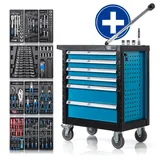 Werkstattwagen gefüllt mit Werkzeug 220 Teile 6 Schubladen Werkzeugwagen NTG SET