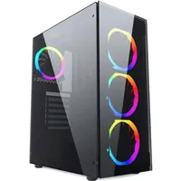 Gembird CCC-FC-1500RGB (ATX), PC Gehäuse, Schwarz,
