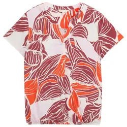 TOM TAILOR Damen Plus Size - Bluse mit Muster, rot, Gemustert, Gr. 54