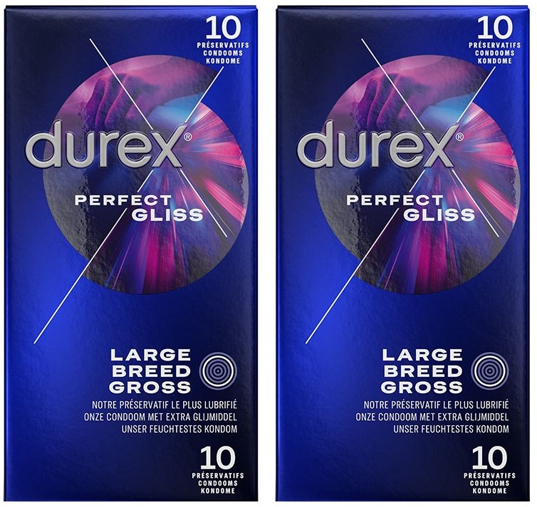 Durex Préservatifs Perfect Gliss - 2 x 10 Préservatifs - Idéal pour le Sexe Anal 2x10 pc(s) préservatif(s)