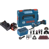 Bosch GOP 18V-34 Professional Akku Multi Cutter 18 V Starlock Plus + 2x Akku 3,0 Ah + Ladegerät + 17 tlg. Zubehör + L-Boxx