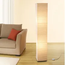 Trango Reispapierlampe Stehlampe eckig beige inkl. E14 Fassung
