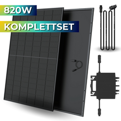 Balkonkraftwerk 800W Komplettset, Full Black Solarmodule Aufständerung