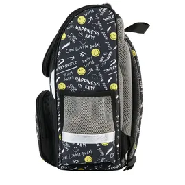 Goldkids 4er-Set Schulranzen Emoji Motiv Schwarz/Bunt