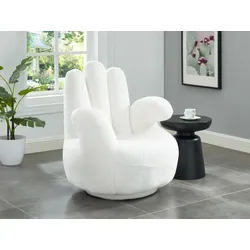 Fingersessel drehbar - Kunstpelz - Weiß - CATCHY