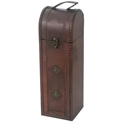 HMF Vintage Deko Weinbox mit Deckel aus Holz, für 1 Flasche Wein, Hochformat, Italien