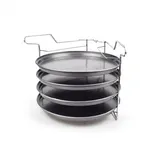 Michelino - 5-tlg. Xl Pizza Backset 5 tlg. mit 4 Pizzahalter Pizzablech Backblech Set