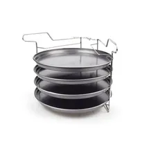 Michelino - 5-tlg. Xl Pizza Backset 5 tlg. mit 4 Pizzahalter Pizzablech Backblech Set