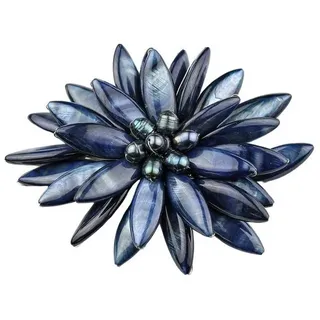 COLLEZIONE ALESSANDRO Brosche " Fiore " in blau | Gr.: onesize