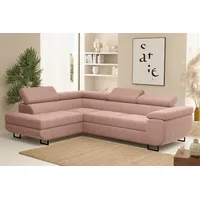 Fun Möbel Ecksofa Sofa mit Schlaffunktion METZ Stoff Poso