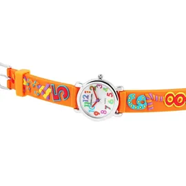 Excellanc Kinderarmbanduhr, Silikonarmband - Silber/Orange