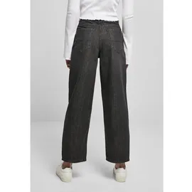 URBAN CLASSICS High Waist Wide Leg Cropped Denim Pants black washed -