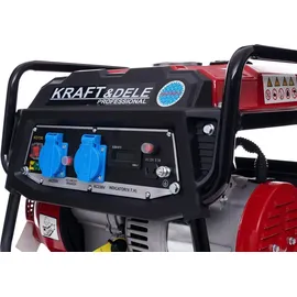 KRAFT&DELE Stromerzeuger 3PS 1500W Steckdose 2x 230V, 1x 12V Benzin Stromaggregat Notstromaggregat Stromgenerator