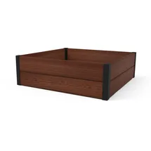 KETER Maple Hochbeet braun, Kunststoff mit Holzstruktur, Maße: 106x106x32cm, quadratisch, wetterfest, robust, auch als Kräuter-oder Blumenbeet verwendbar, Kapazität 332l
