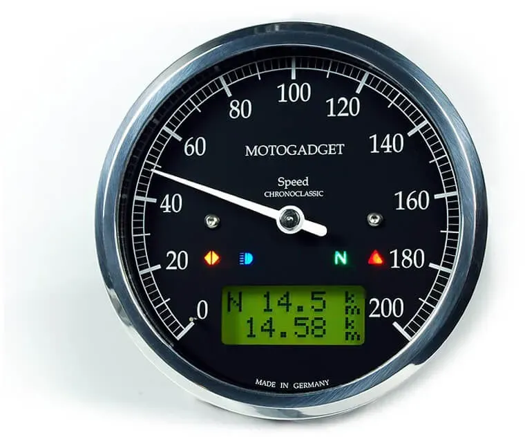 motogadget Snelheidsmeter Chronoclassic speedo, analoog, zilver