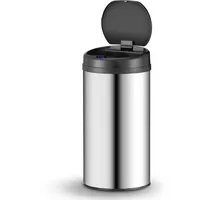 Juskys Runder Mülleimer 40 l Silber