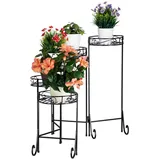 Relaxdays Blumentreppe 65 x 125 x 23 cm Schwarz