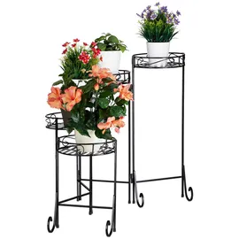 Relaxdays Blumentreppe 65 x 125 x 23 cm Schwarz