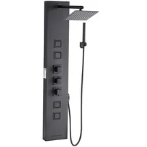 Vevor Duschpaneel-Turmsystem (4 in 1) mit Regenwasserfall-Duschkopf, (124 cm) Duschsäule aus gebürstetem Edelstahl, Regenmassagesystem zur Wandmontage, mit Handbrause & 4 kleiner Massagedüsen