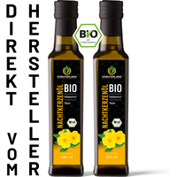 Bio Nachtkerzenöl 2x250ml, vegan, kaltgepresst, naturrein, GLA Linolensäure 10%