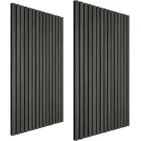Tectake Wandpaneel Akustik Eiche Schwarz 2 St. 60 x 120 x 2,1 cm