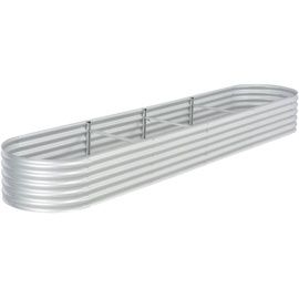 vidaXL Garten-Hochbeet verzinkter Stahl 400 x 80 x 44 cm Silber