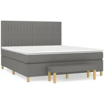 vidaXL Boxspringbett mit Matratze Dunkelgrau 160x200 cm Stoff1358384