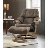 Stressless Stressless® »Reno«, (Set, Relaxsessel mit Hocker), mit Hocker, mit Classic Base, Größe S, M & L, Gestell Eiche